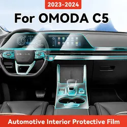 TPU For CHERY OMODA C5 2023 2024 Transparent Protective Film Car Interior Central Control Navigation Panel Cover Accessories