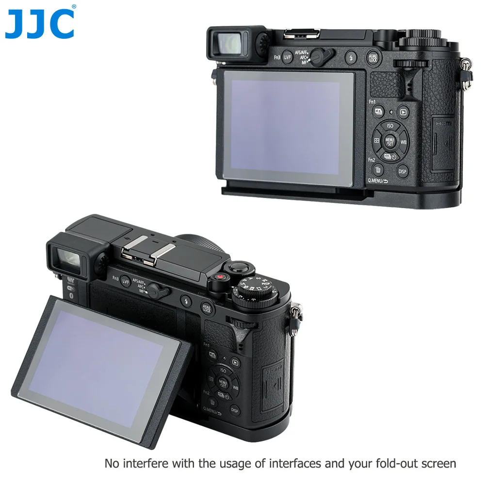 JJC DMW-HGR2 Kim Loại Cầm Tay Camera Grip Chân Máy Phát Hành Nhanh L Plate Chân Đế Cho Máy Ảnh Panasonic Lumix GX9 GX85 GX80 GX7 mark III II