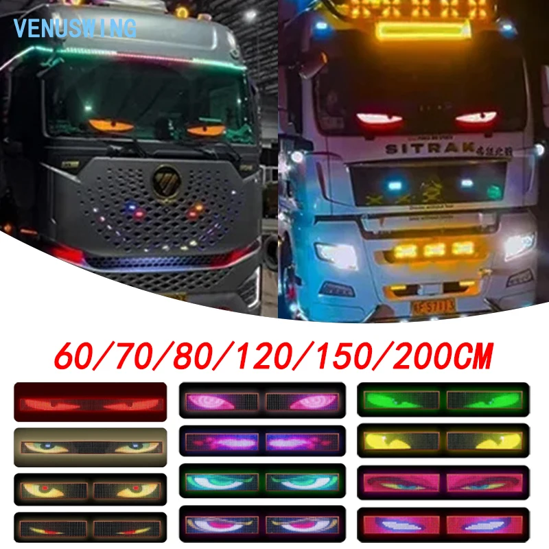 Truck Decoration Light 16 Modes Devil Eye Light Flexible Soft Screen Car Window Light Remote Control RGB Car Lamp for Car