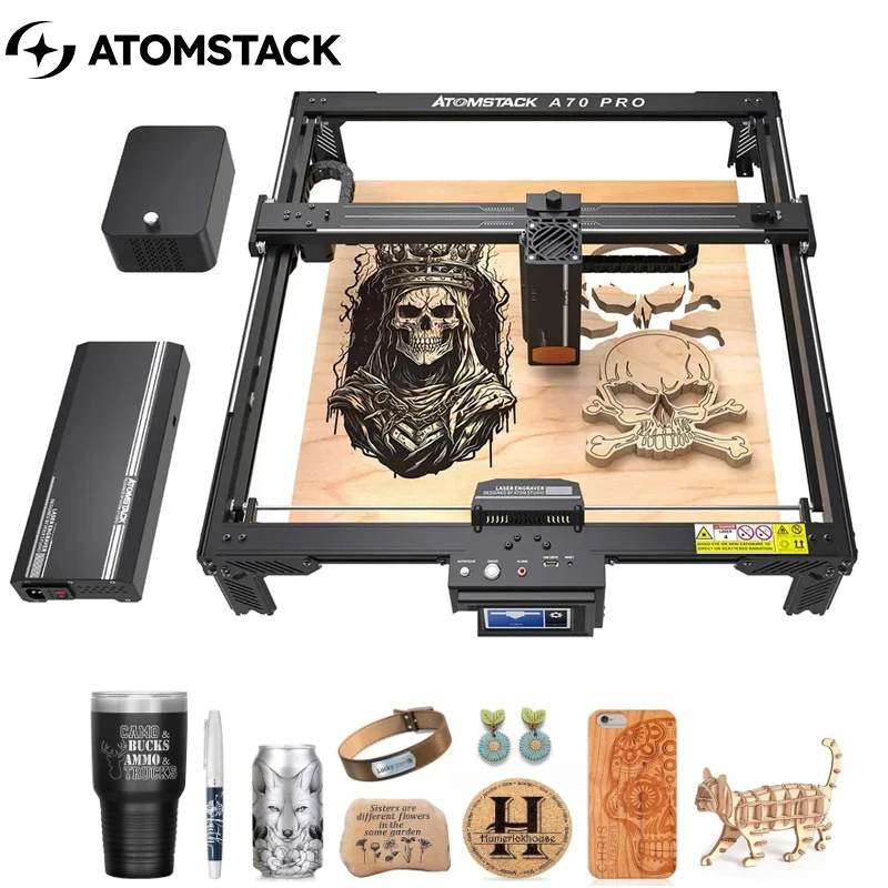 

Atomstack X70 A70 Pro Laser Machine 360W Wifi Auto Focus Diy Woodworking Gift Making Metal Glass Marble Cnc Router Machines