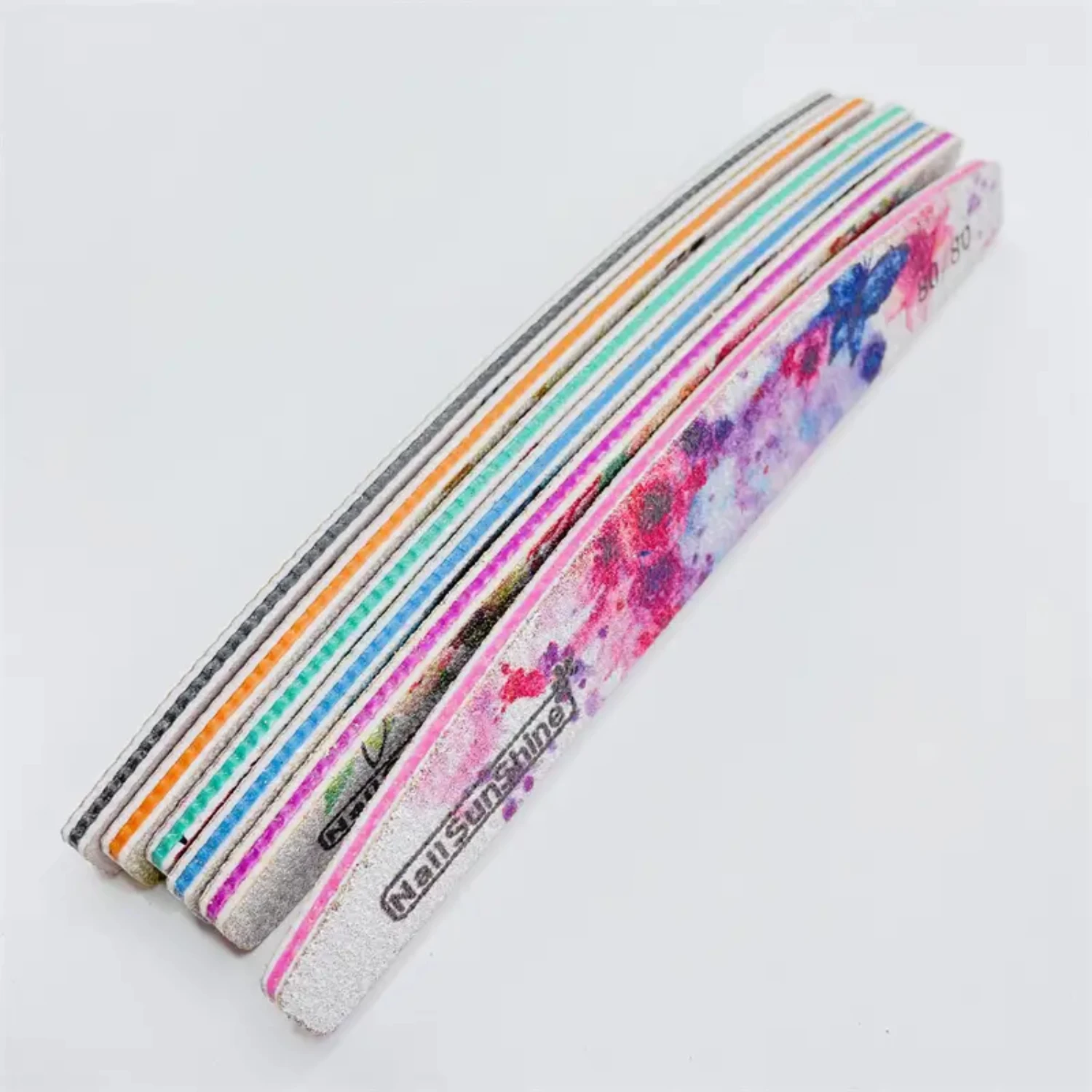 Professional 6-Piece Nail Files and Buffers Set with Various Grits and Flower Pattern Emery Board - Ideal for Home and Salon Man