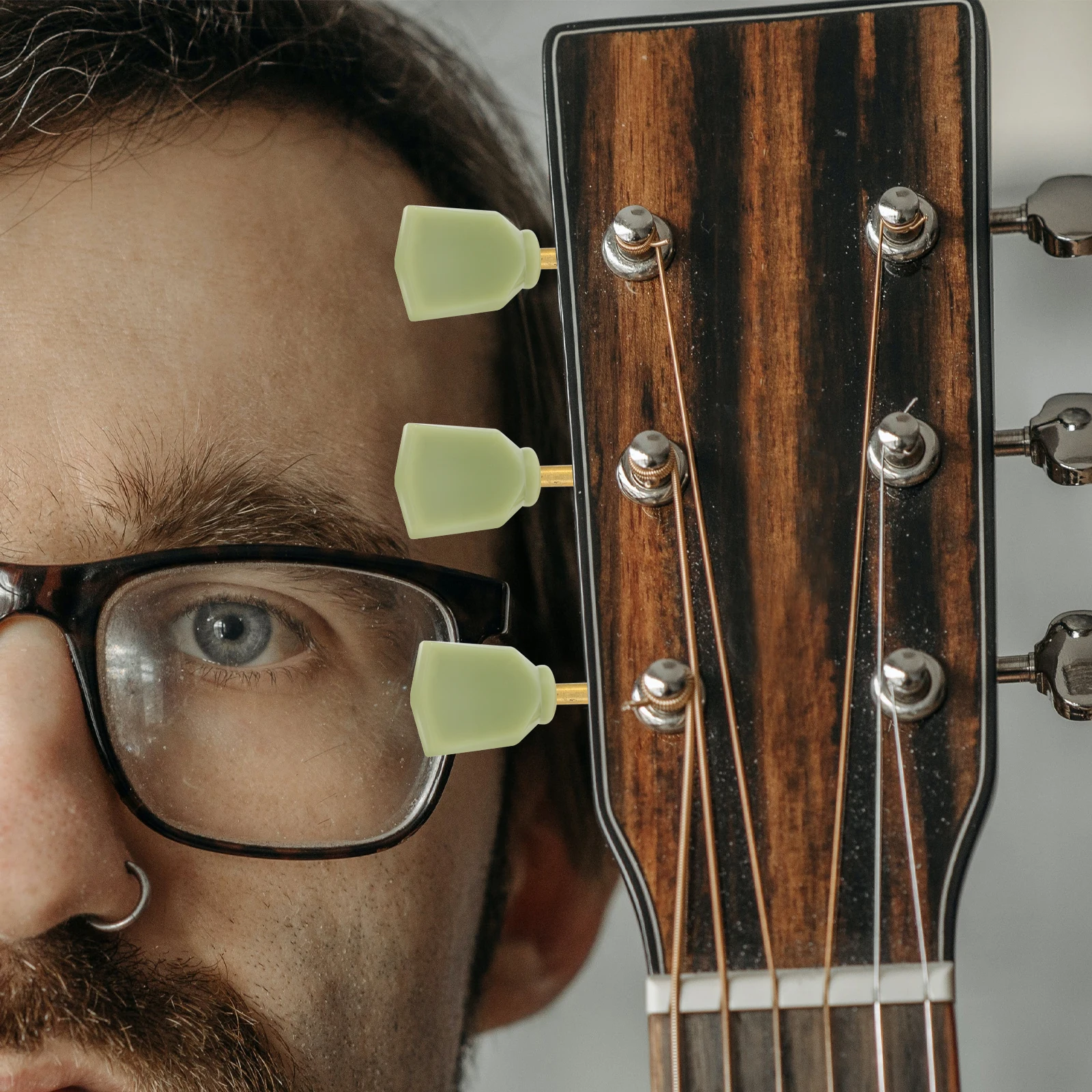 

6 Pcs Piano Button Guitar Tuning Machines Acoustic Pegs Electric Metal Buttons Tuner Locking Key Replacement Gear