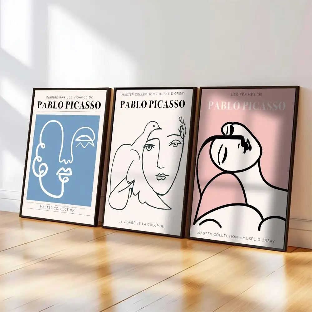 Picasso Vintage Minimalistisches Gesichts- und Körperposter, Musikalbum-Cover für Zimmer, Leinwandgemälde, Kunstdruck, Heimwanddekoration, Bild, Geschenk