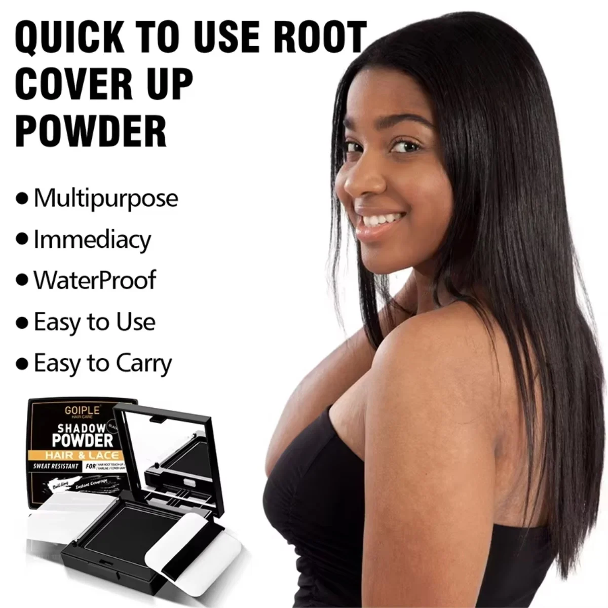 12g Hair Shadow Powder Waterproof Hairline Edge Control Powder Root Cover Up Hair Concealer & Puff Instantly Fills Thinning Hair