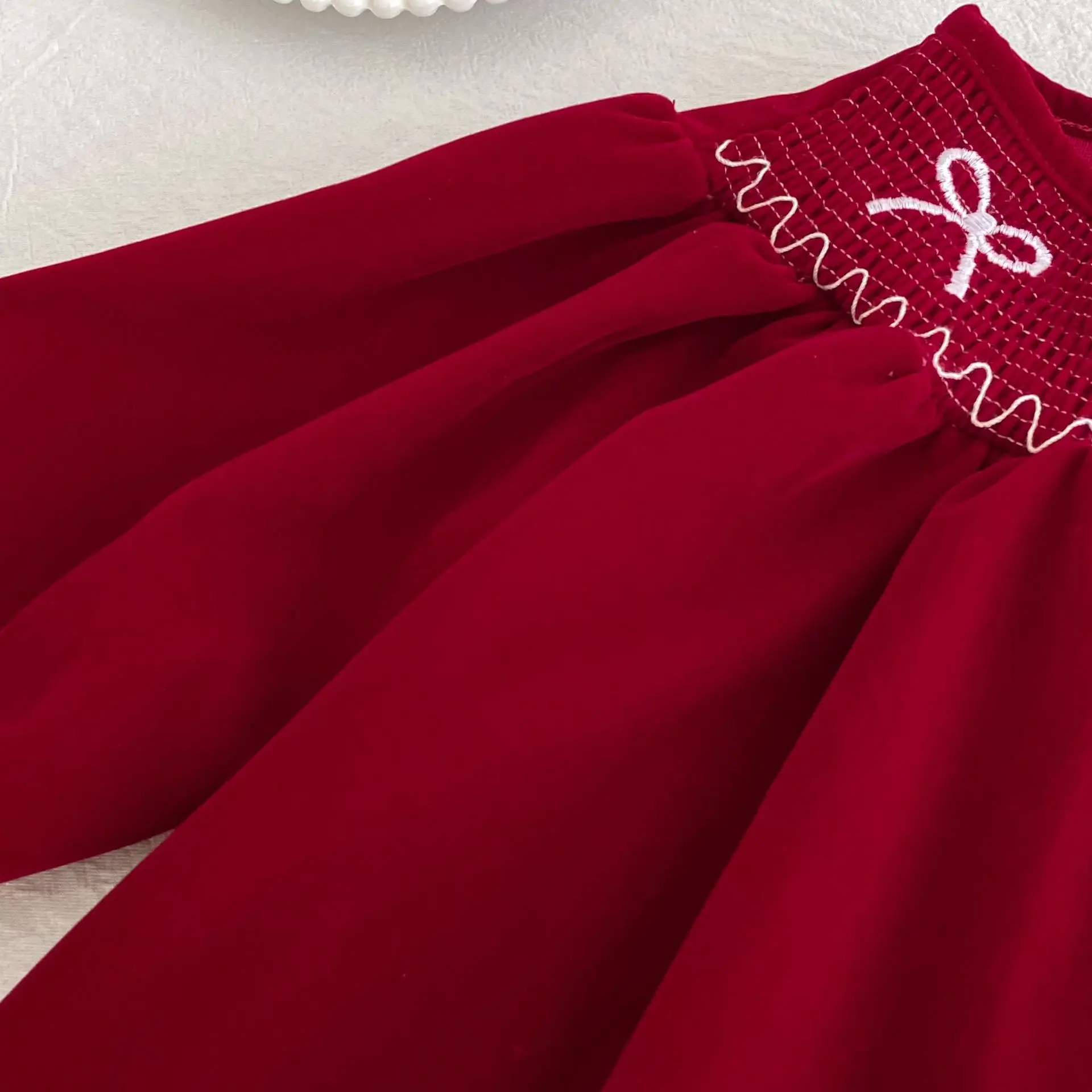 2023 Weihnachten 0-24 M Baby Mädchen Overall Casual Bogen Gestickte Lange Ärmel Neugeborenen Strampler Weihnachten Party Kleinkind nette Kleidung – Detail 5