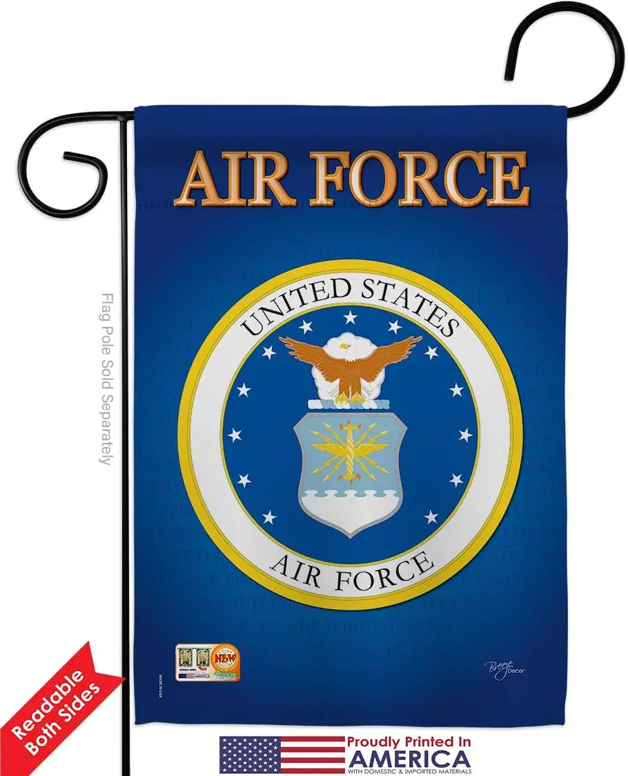 Breeze Decor US Air Armed Forces USAF Officially Licensed United State American Military Retire Decorative, Garden Flag 13