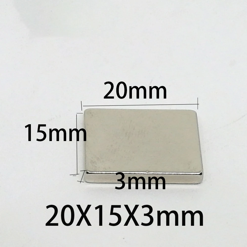 20x15x3 N35 Neodymium Bar Block Strong 20*15*3 Magnets Search Magnetic 20x15x3 Bar Ndfeb Square Motor Generator dropshipping