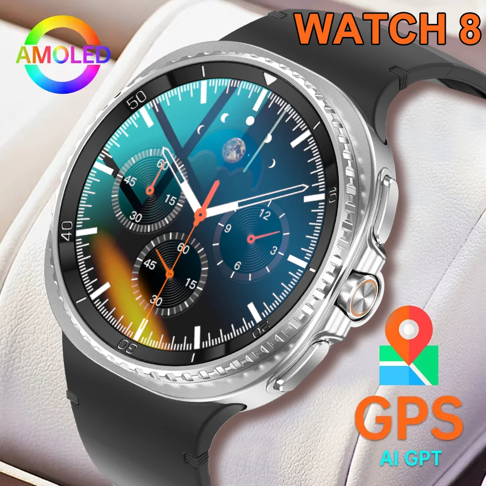 ساعة جديدة 8 الترا كلاسيكية لتحديد المواقع SmartWatch البوصلة NFC الرجال AMOLED دعوة الدردشة GPT ساعة 3ATM مقاوم للماء الرياضة اللياقة البدنية ساعة ذكية