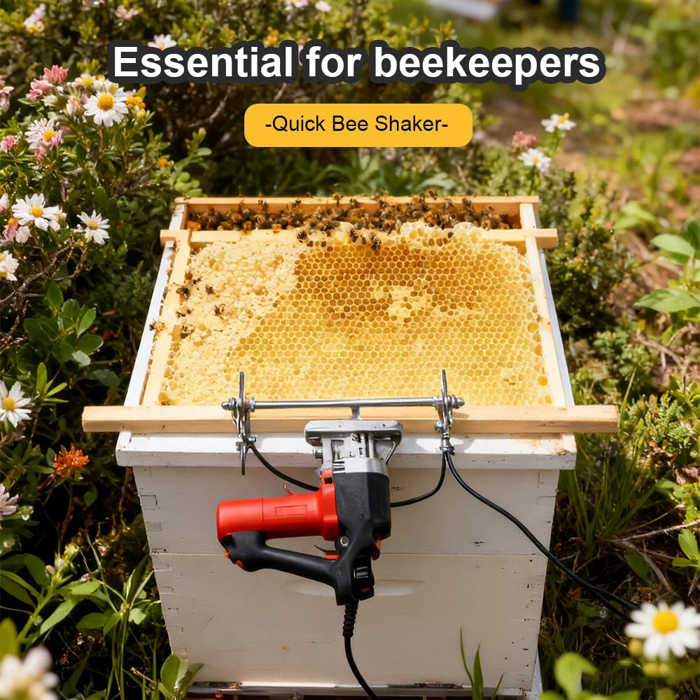 TUNGFULL Electric Bee Shaker Plug-in Bee Remover Beekeeping Tool High Performance Bee Frame Tool for Honey Frame Bee Removal