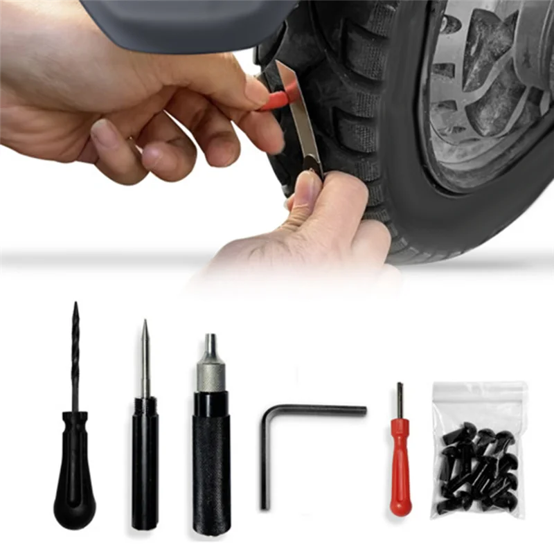 Новинка, 7 шт., набор инструментов для ремонта автомобильных мотоциклетных шин, комплект для ремонта шин, грибная вилка, зонд, насадка