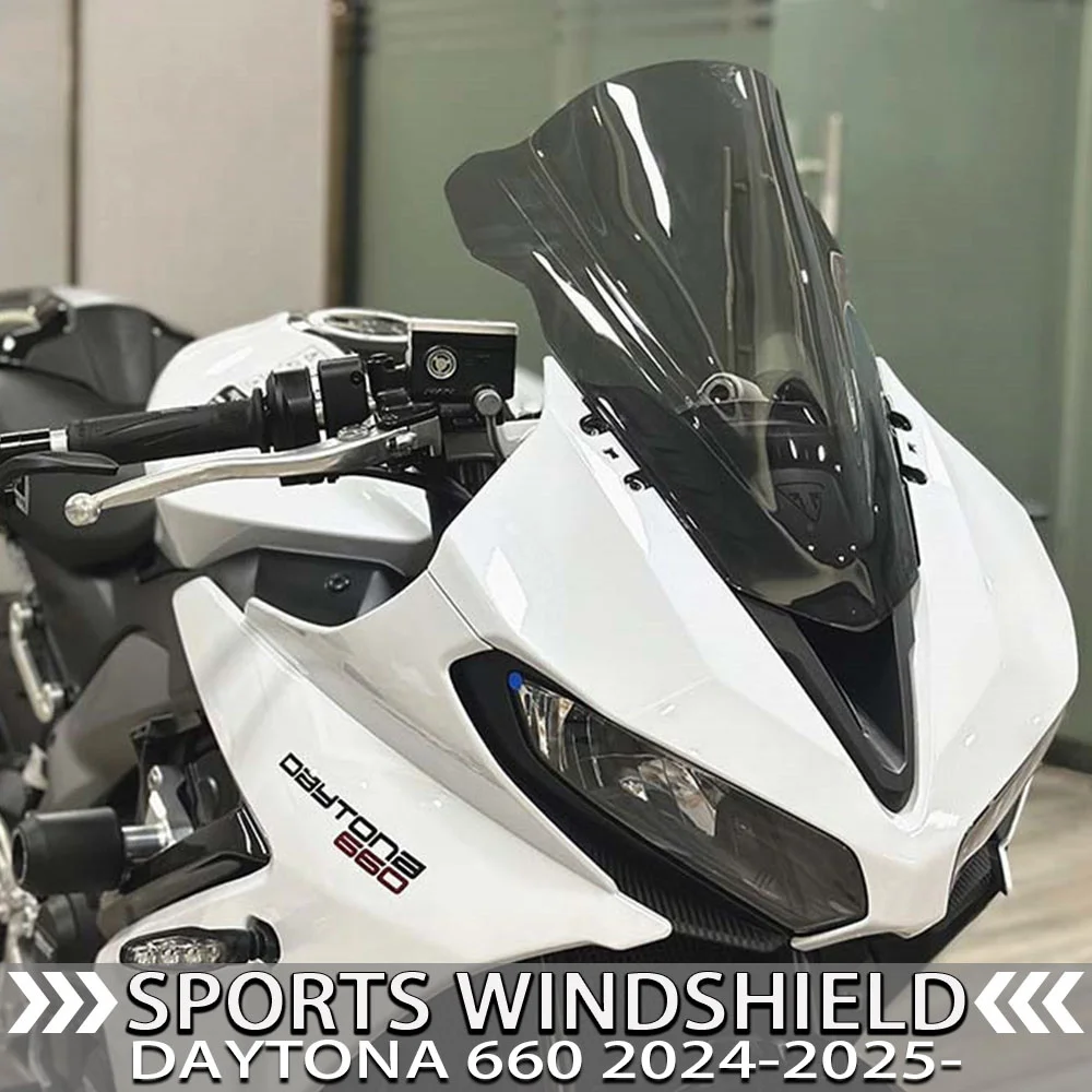 يناسب انتصار دايتونا 660 DAYTONA660 2024 2025 اكسسوارات الدراجات النارية الزجاج الأمامي هدية الزجاج الأمامي منحرف الرياح قناع