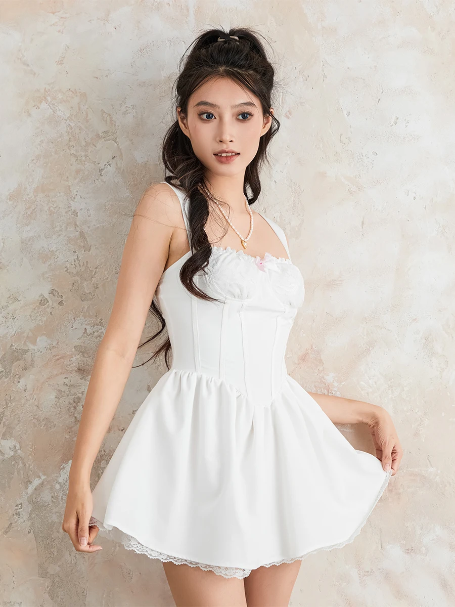 Elegant Off-Shoulder Lace Dress with Flared Sleeves and Ruffled Hemline for Wedding Guest Evening Party Cocktail