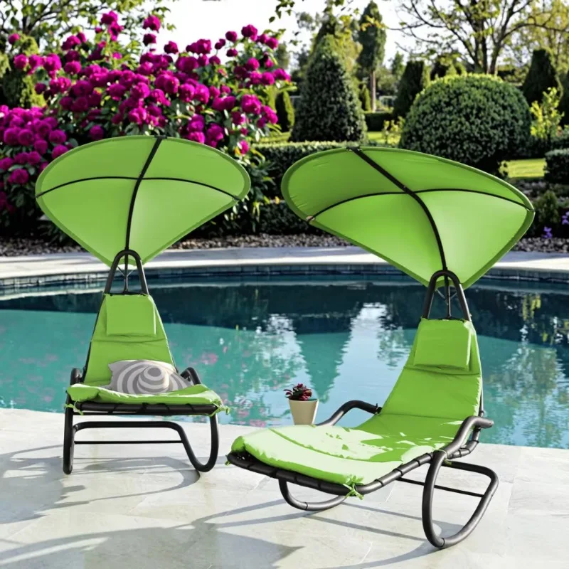 Modern Portable Metal Hanging Rocking Chair Indoor Outdoor Spa Lounger Shade Living Room Hotel Bedroom