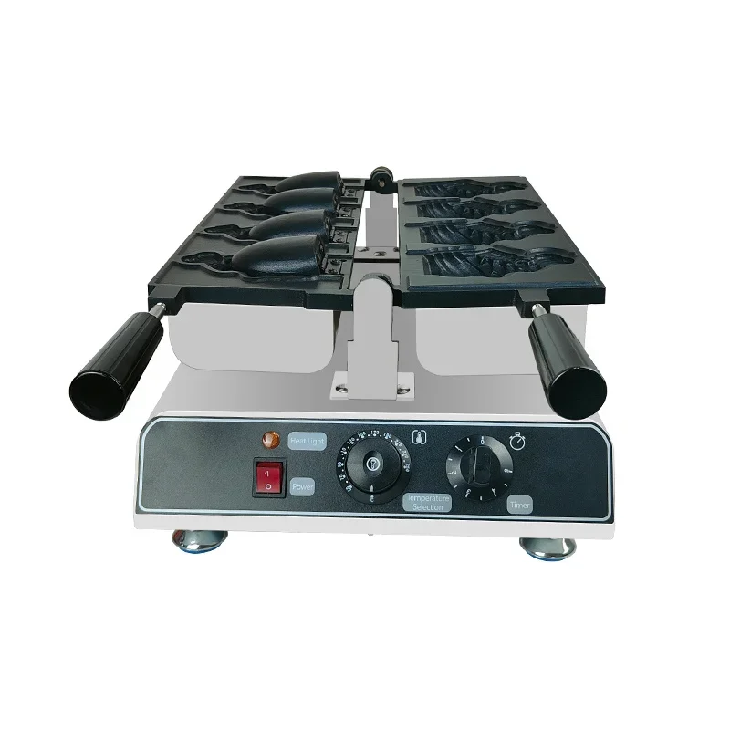 

Non-stick 220V 110V Fish-Shaped Waffle Cones Maker Commercial Ice Cream Fish Taiyaki Machine Waffle Iron Pan Baking Equipment