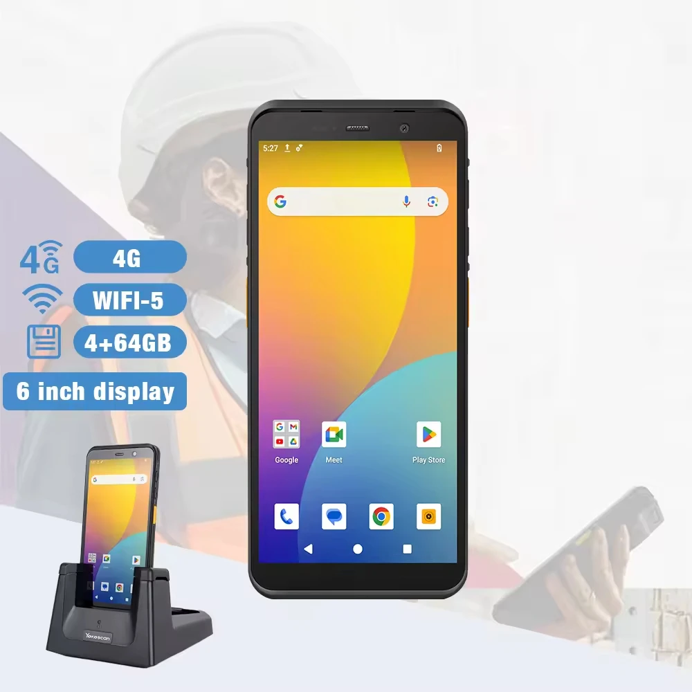 Handheld Terminal Google GMS PDA NFC 6.0 InchesTouch Screen Android14 1d/2d/QR Terminal Device 5000Ah With WIFI 4G For Logistic