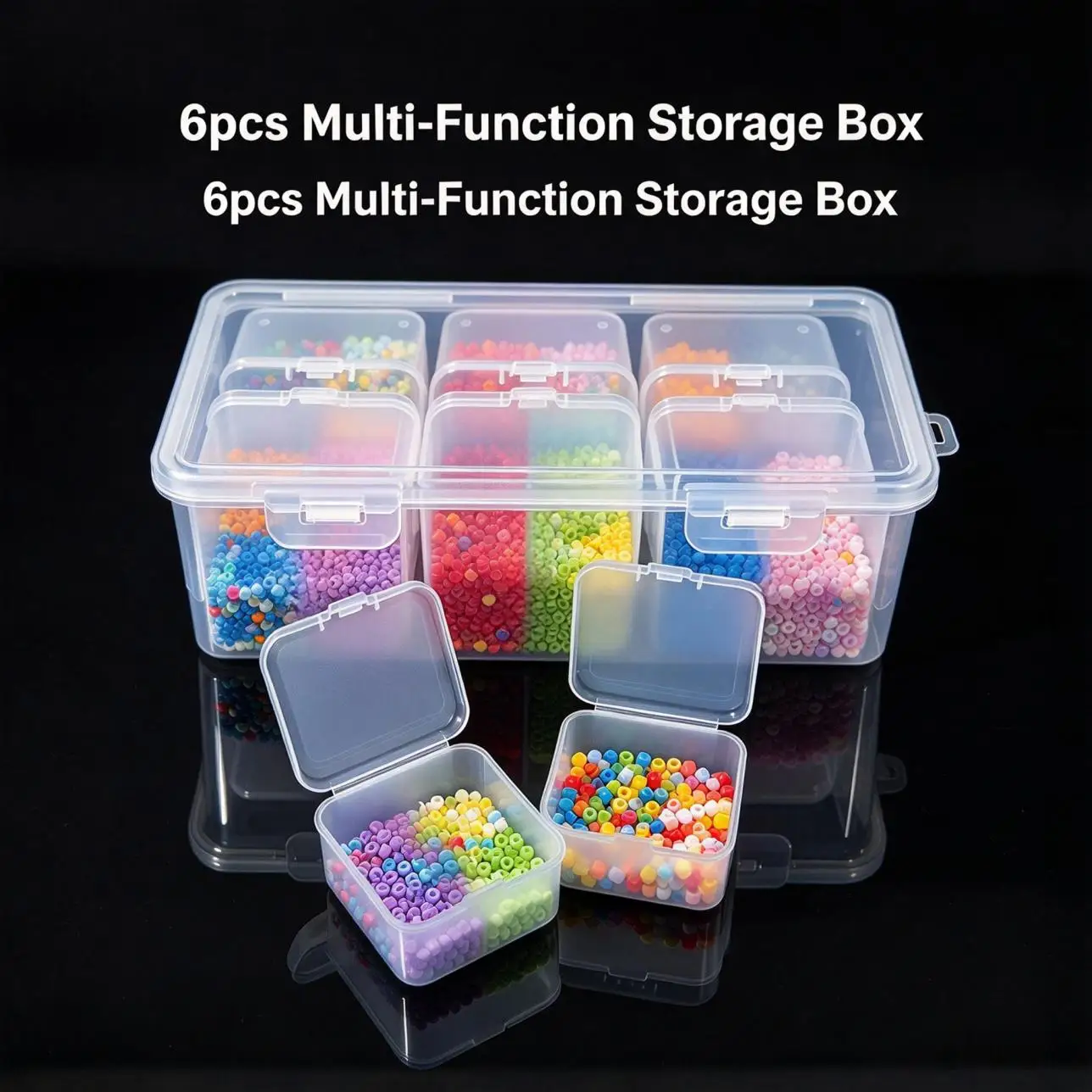 6/18Pcs Detachable Clear Storage Case, Plastic Compartment Box for Beads, Pearls, Earrings, Necklace DIY Craft Supplies