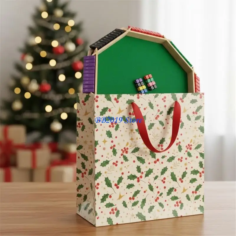 Q0KB Interactive Family Fun Wooden Card Set Including 16 Colorful Dices Accessory