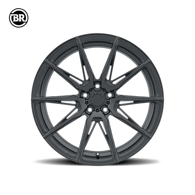 Custom Forge Black Full Coating 18-26 Inch Racing Car Wheels Deep Dish Forged 5*130 Rims With Polished Lip