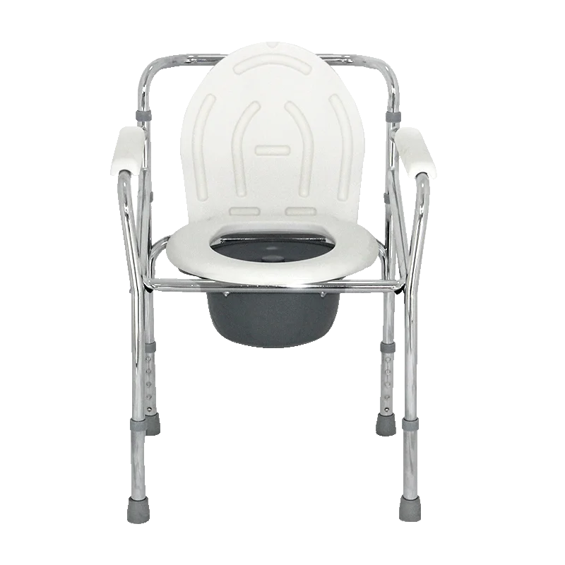 Factory Direct Medical Grade Lightweight Durable Portable Steel Commode Chair U-Shaped Seat Reversible Backrest Footrest ISO CE