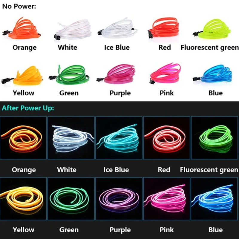 Flexible Neon Assembly RGB Environment Light Automotive Interior Lights El Wire LED USB For Car Decoration Lighting Accessories