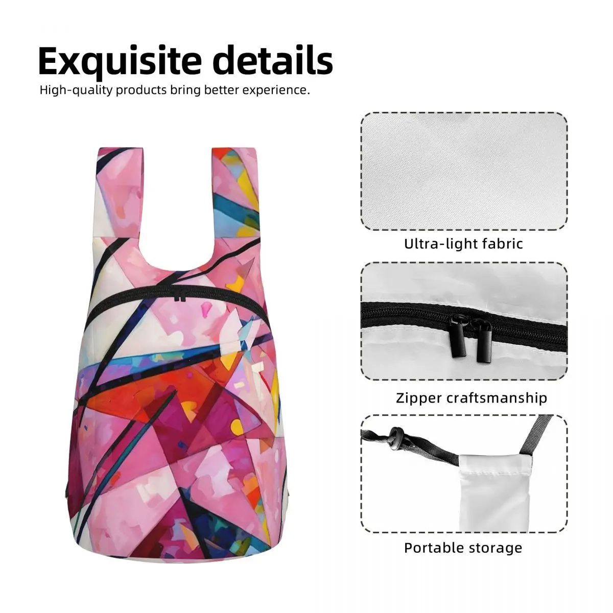 Wassily Kandinsky Pink Composition Student Backpack School Bag Hiking Travel Daypack for Men Women Storage Bookbag Shoulder Bags