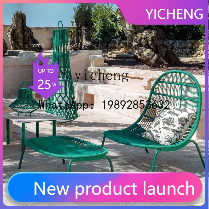 

X7 Casual Outdoor Rattan Sofa Home Decor Outdoor Courtyard Wear-resistant Rope Woven Sofa Recliner