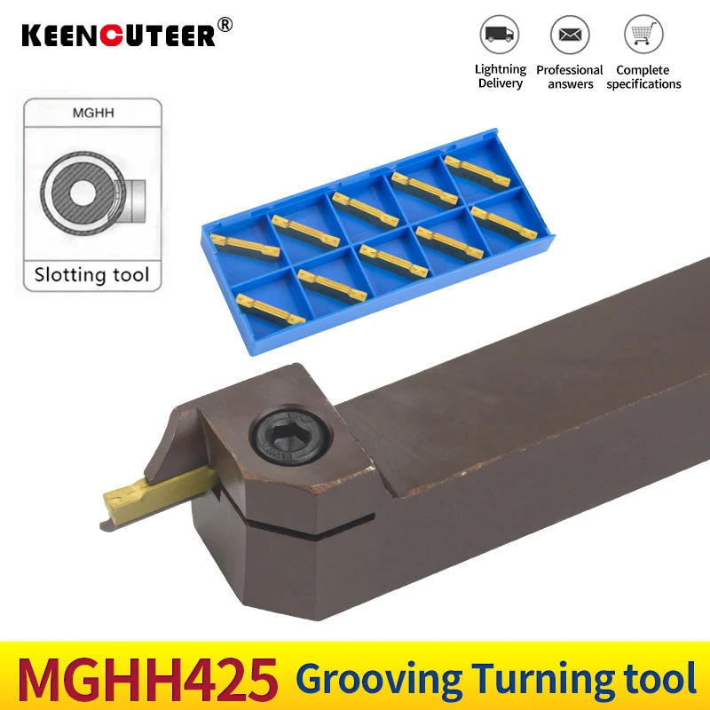 Mghh Mghh425r Cnc Torno Arbor Inner Hole Grooving Turning Tool Holder Insert Spring Steel End Face Mgmn400 Insert 25 35 60 75 160 400