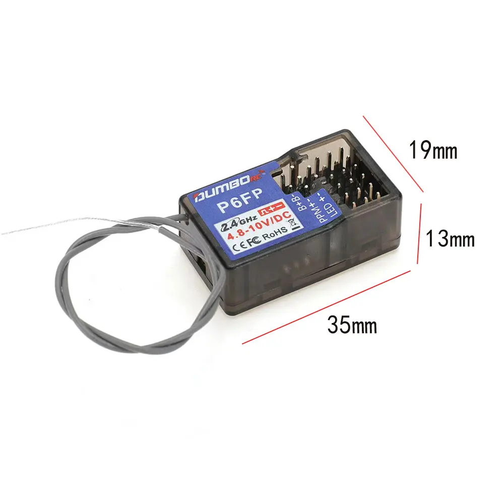 DUMBORC 2.4 جيجا هرتز P6FP استقبال وحدة المدرب اللاسلكية كومبو دعم جزء في المليون إشارة المدخلات والمخرجات لقوارب السيارات RC X5P/X6PM/X10P/X6P #6