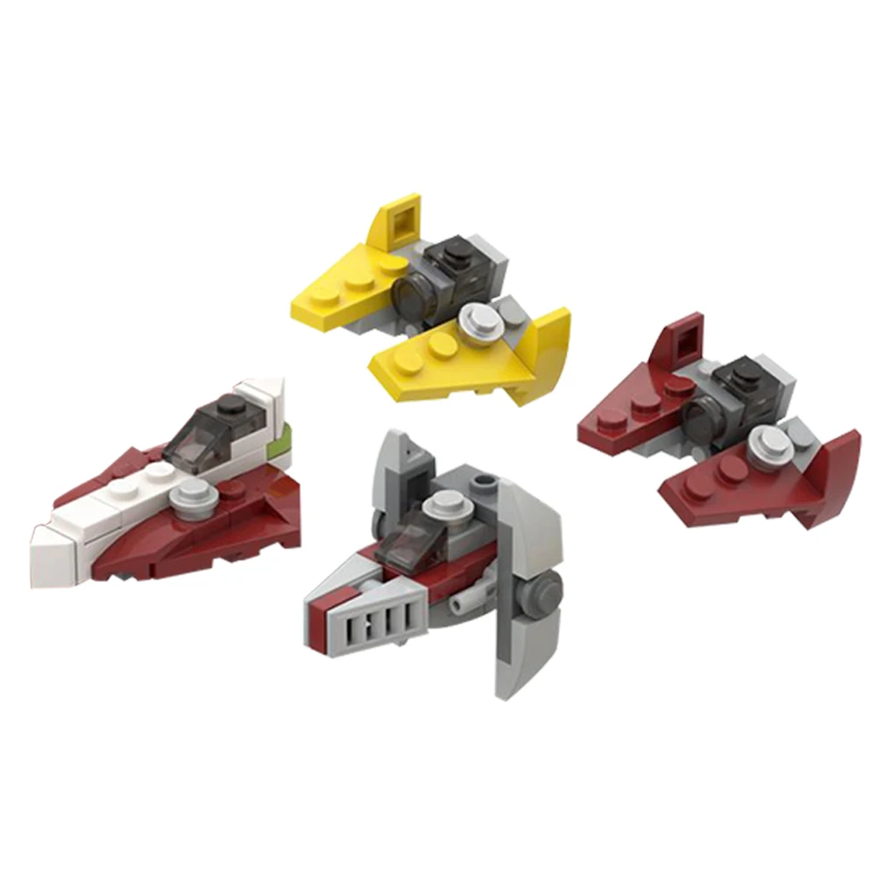 Gobricks MOC Space Micro Republic Starfighters Spaceship Building Blocks Planet Empire TIE Fighter Model Toys DIY Kids Gift