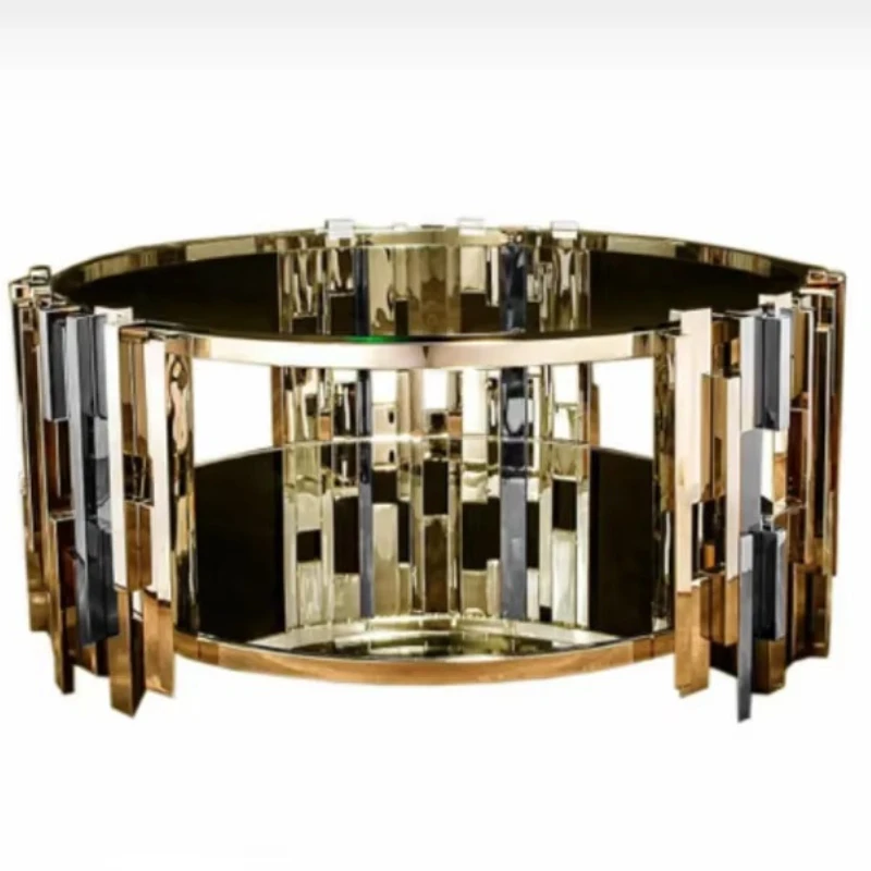 

Tempered Glass Silver Chrome Living Room Center Dining Table Family Reception Room Coffee Table