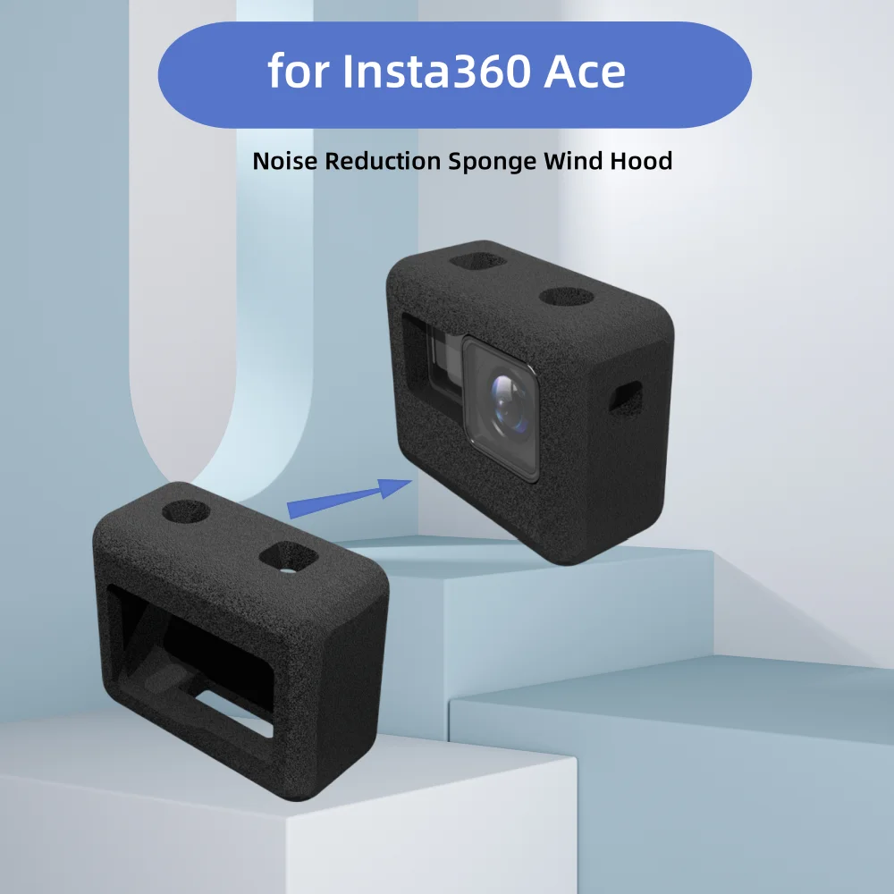 

For Insta360 Ace Sports Camera Noise Reduction Sponge Wind Hood Anti-fall AI Smart Camera Accessories