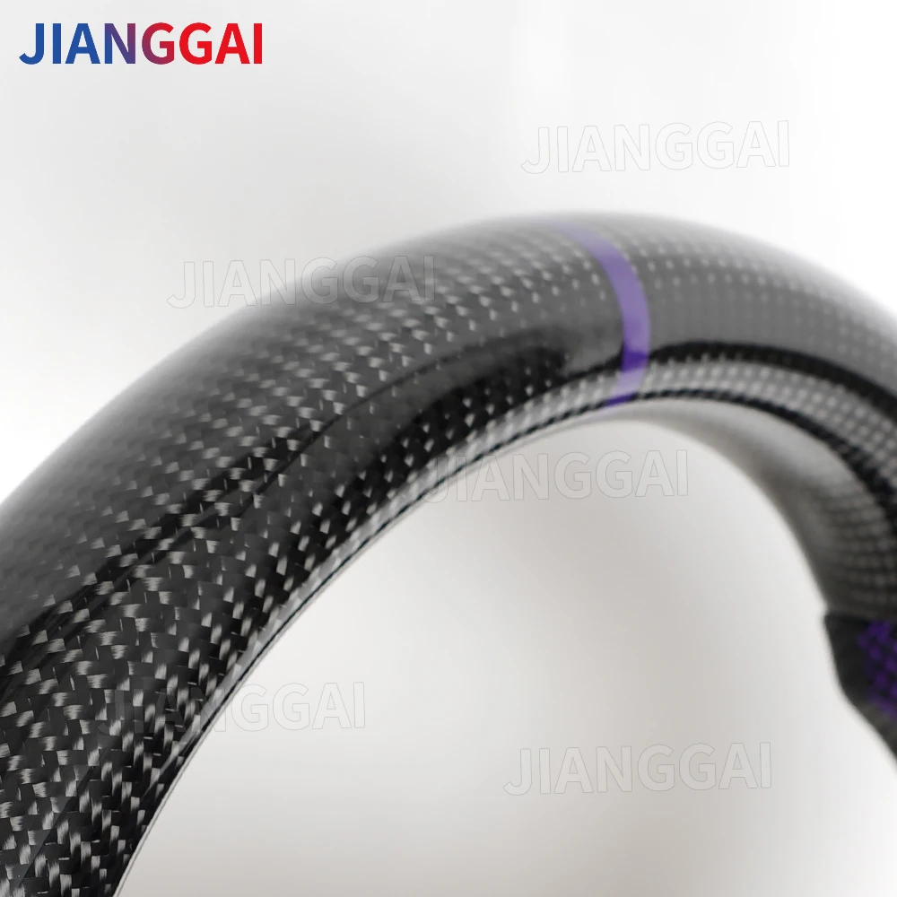 

Real Carbon Fiber Steering Wheel Heated Perforated Leather Racing Wheel For Dodge Charger Challenger 2015-2025 Car Accessories