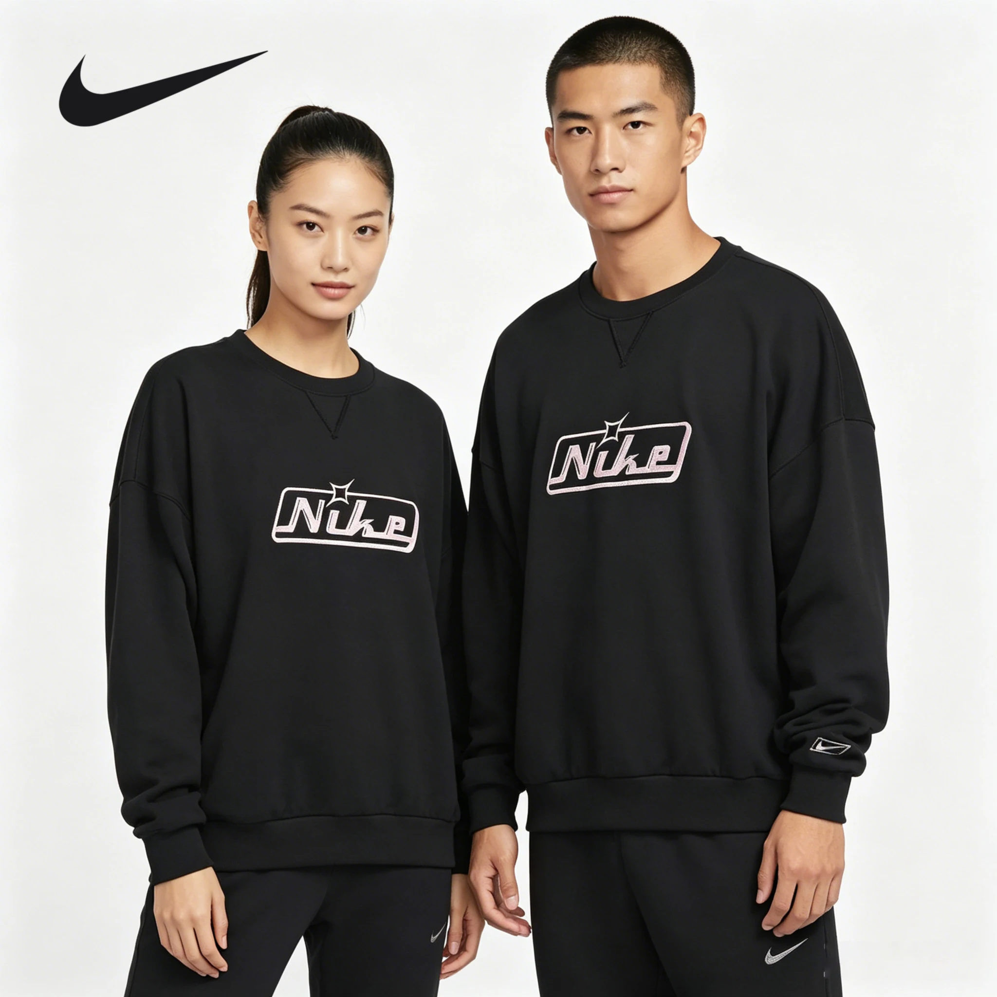 

Nike Oversize Men's Simple Crew Neck Sports Loose Casual Sweater HQ2957-010