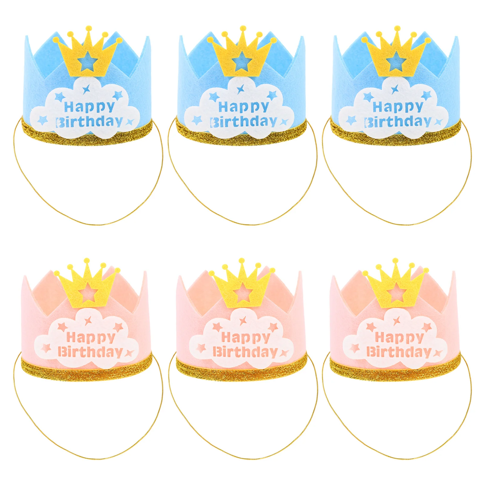 

6Pcs Birthday Party Hats Adorable Thickened Kids Hair Accessories for Birthday Party Supplies Photo Props Costume