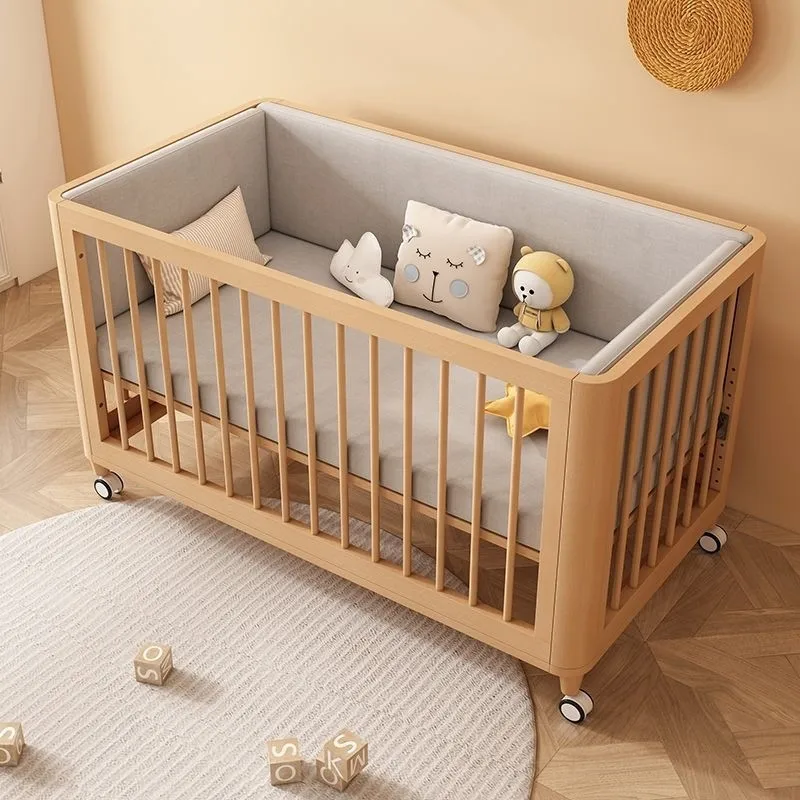 Children's splicing bed guardrail heightened baby multi-function bed adjustable high guardrail