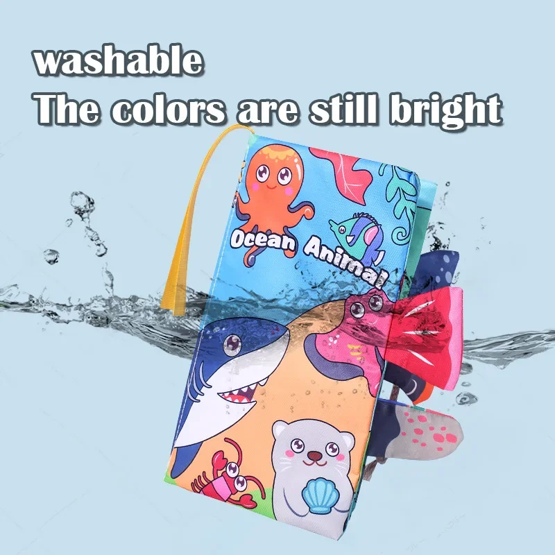 Baby Learning Educate Toy Kids Animal Insect Cognitive Book  Rustle Sound Soft Cloth Book Learning Book Educational Toy Book