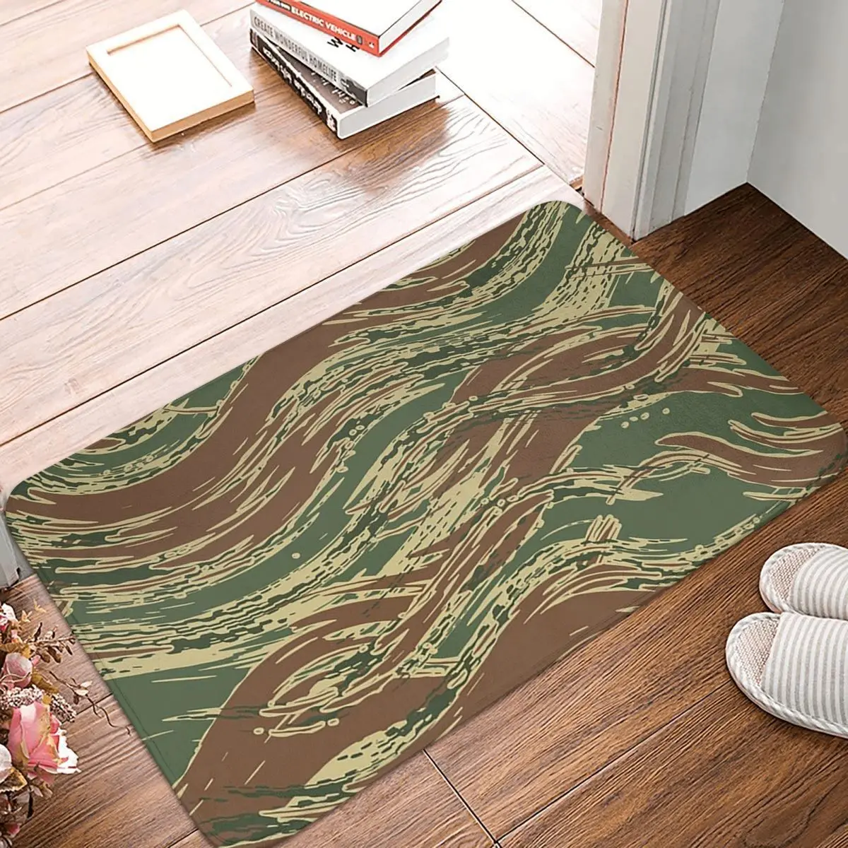 Rhodesian Brush Stroke Camouflage Doormat Kitchen Entrance Home Floor Mat Non-slip Carpet Rug for Bathroom Footpad Mats