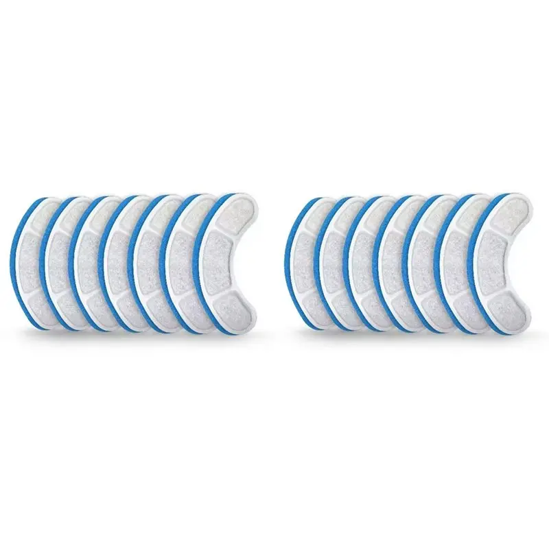 ABKS-60Pcs Cat Water Fountain Filter Replacement, Blue White Filter, Cat Water Dispenser Filters For Pet Fountain Accessories