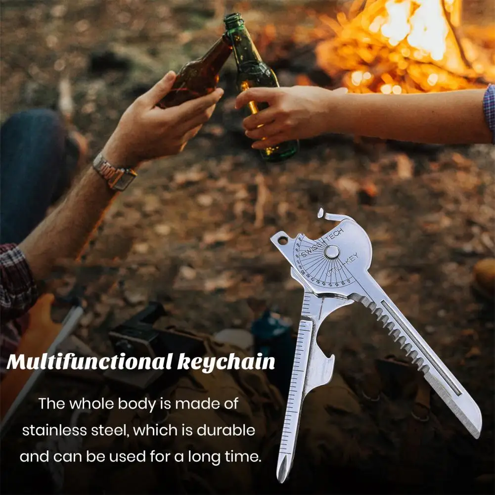 Multifunctional Keychain Gadget Portable EDC Tool Compact Size Portable Screwdriver Bottle Opener Emergency Keychain Tool