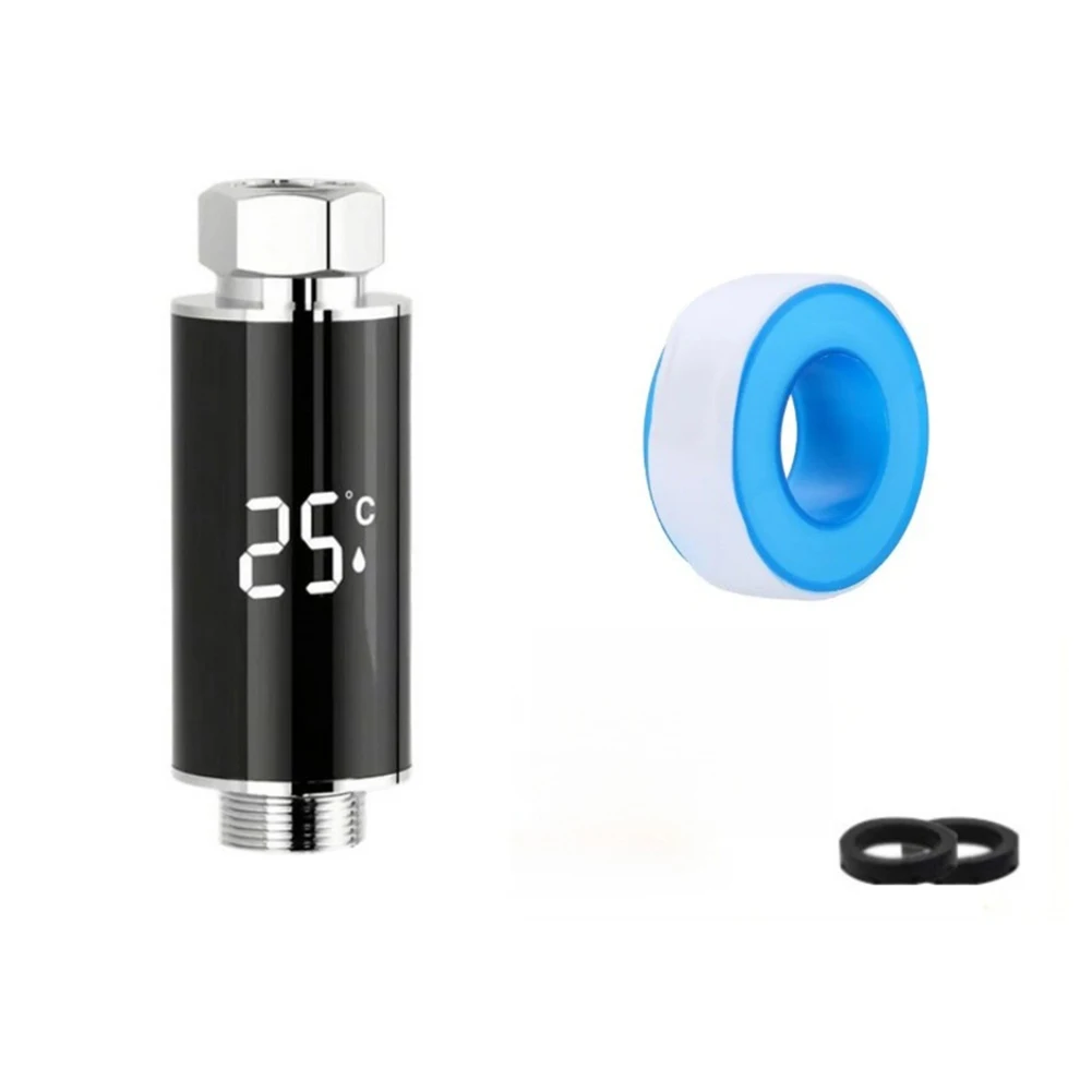 

Светодиодный термостат для душа с дисплеем температуры воды в реальном времени и индикатором безопасности для купания от 0 до 99 C