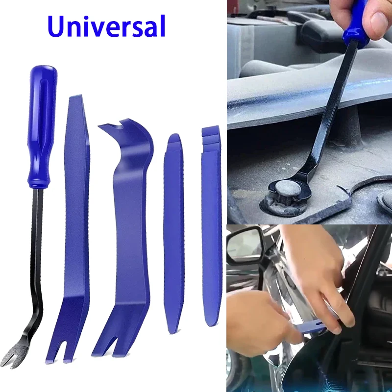 

5PCS Auto Trim Removal Tool Kit No-Scratch Pry Tool Kit for Car Door Clip Panel & Audio Dashboard Dismantle Repairing Tool Kits