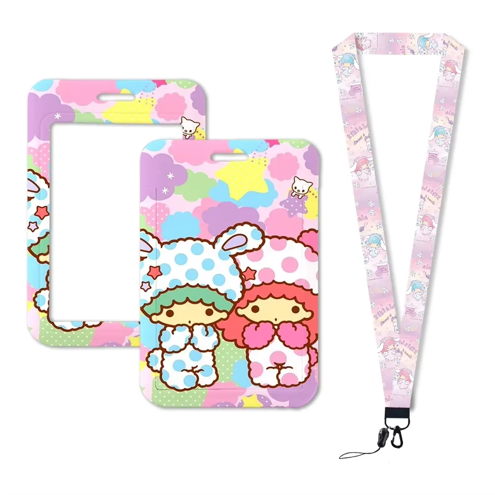 

Wholesale Polyester Lanyard Keychain, Little Twin Stars, Sanrio Neck Strap, ID Card Holder, Badge Holder, Stationery