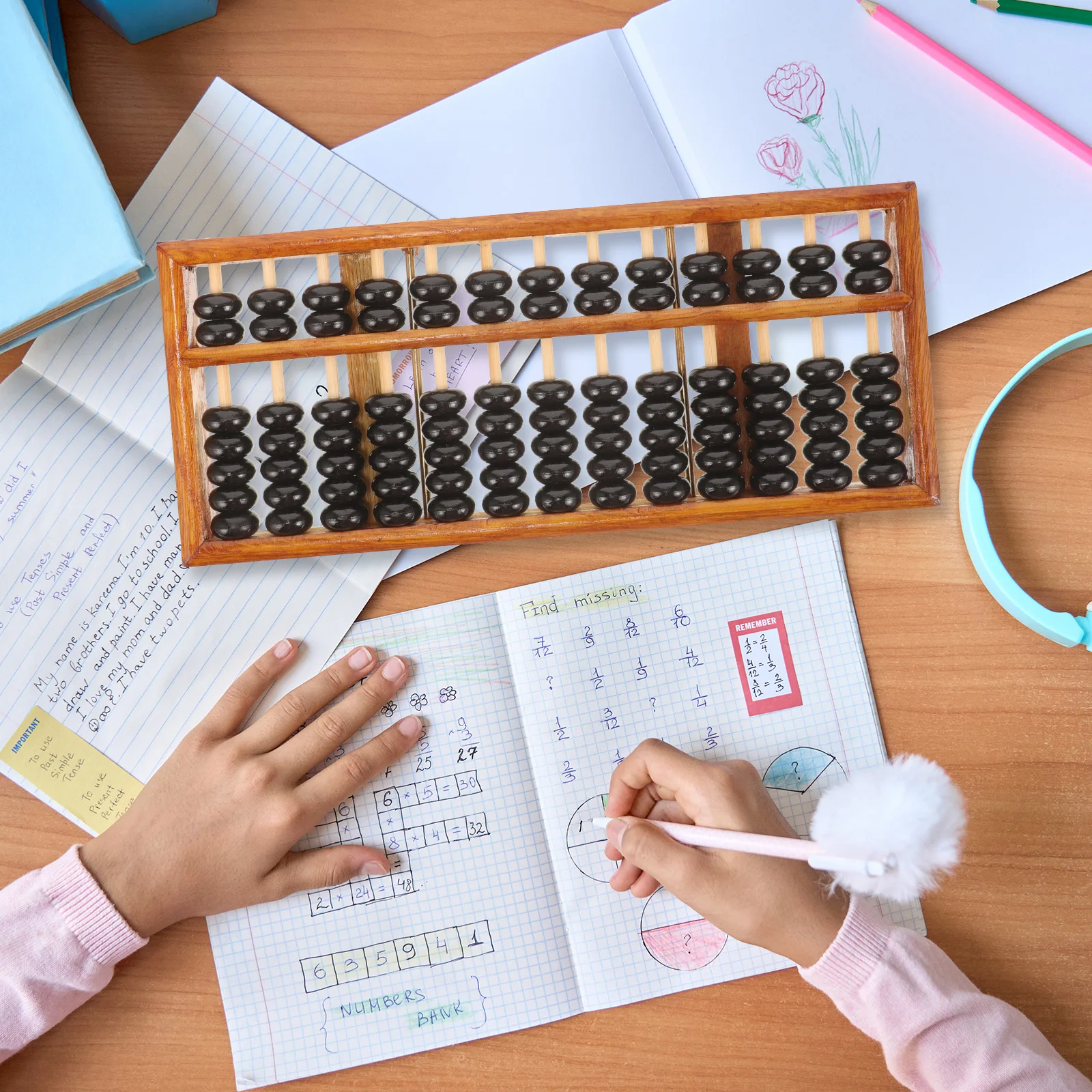 

Wooden Abacus for Kids Children Counting Toys Vintage Design Arithmetic Tool Student Math Aid Office Supplies