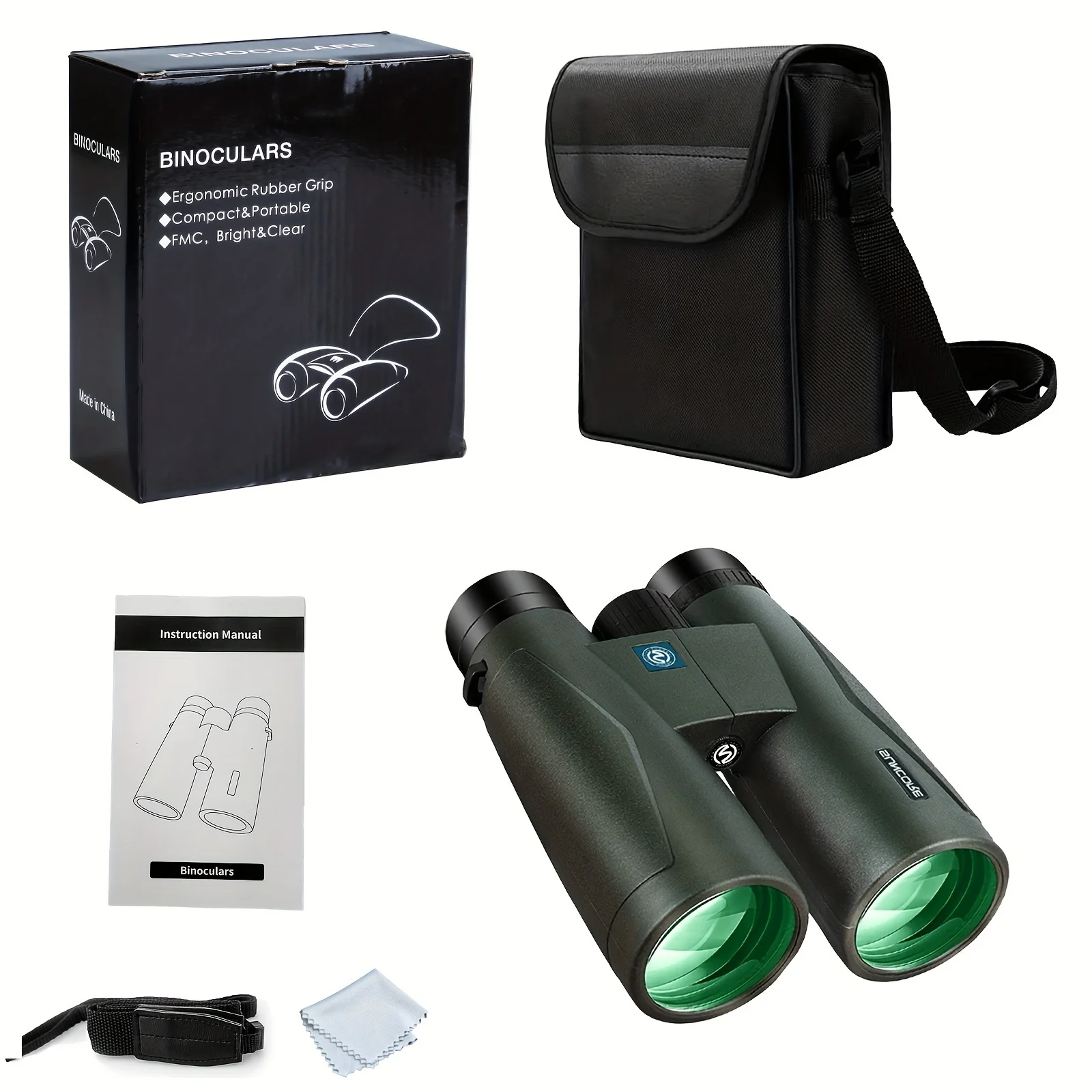 

Бинокль SUNCORE 10x50 HD для взрослых, бинокль с большим полем зрения и четким изображением при слабом освещении - легкий бинокль для наблюдения за птицами