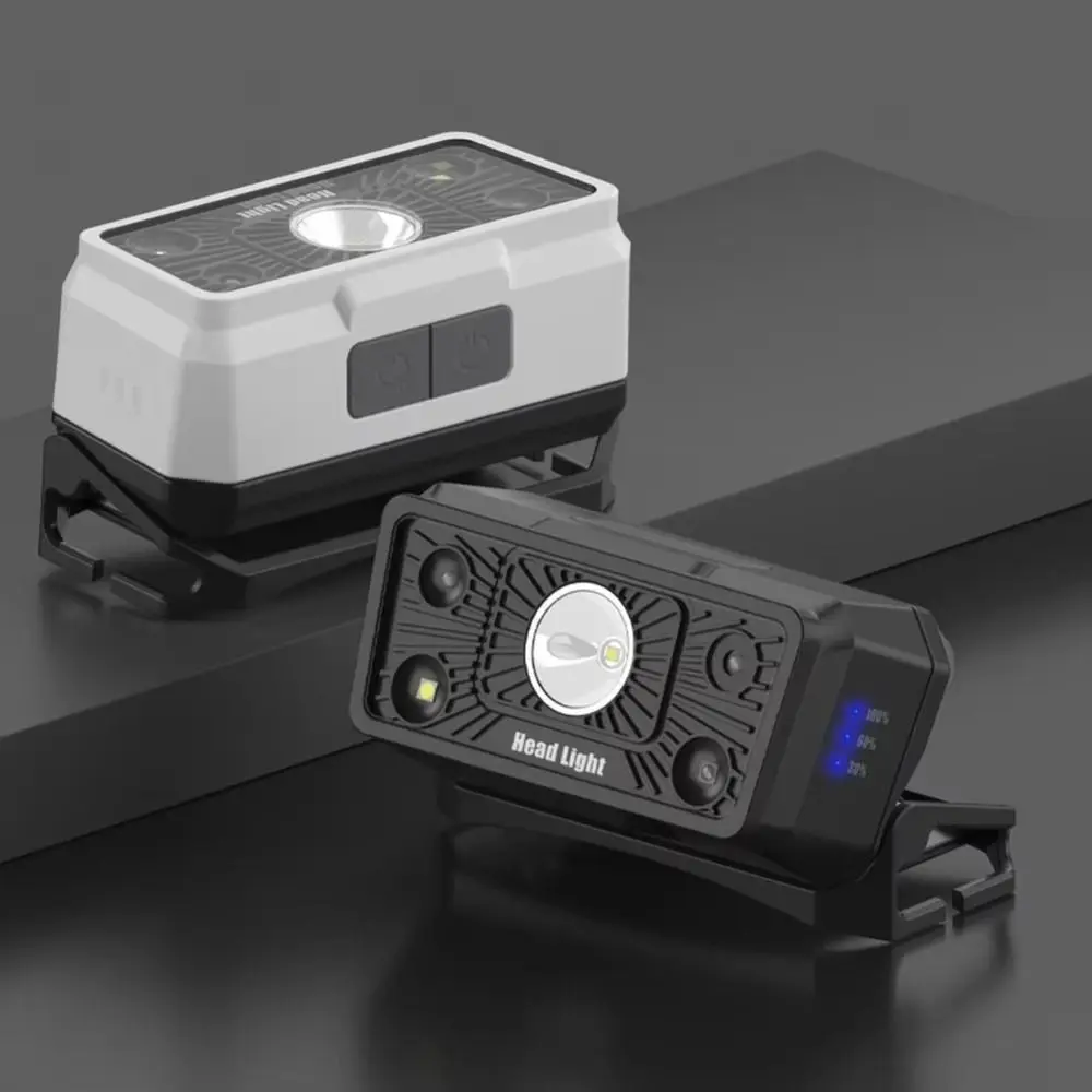 

USB Rechargeable LED Headlamp White, Black Mini Portable Rechargeable Headlamp Powerful Adjustable Beam Camping Flashlight