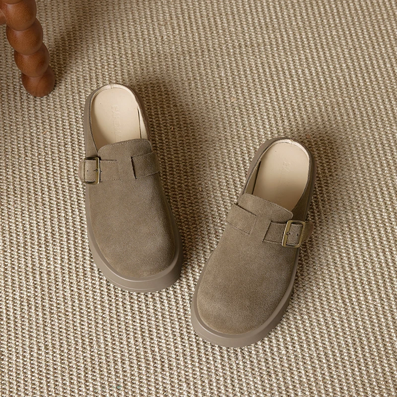 AIYUQI-Pantoufles pour Femme, Mules à Semelles Optiques avec Bout Fermé, Demi-Pantoufles Confortables de Grande Taille 600, Nouvelle Collection 2025