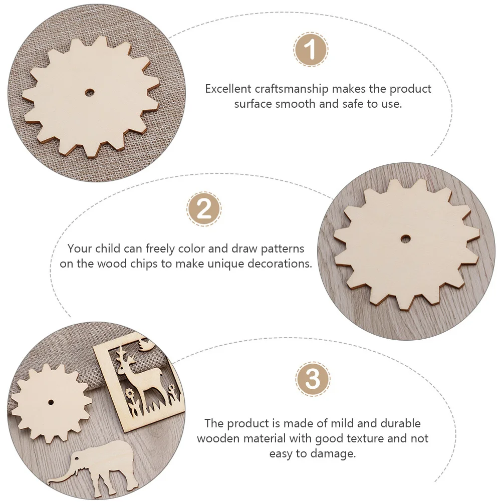 

20pcs Wood Slice Diy Craft Kit Unfinished Wooden Ornament Set For Painting Coloring Blank Natural Pine Chips Creative Gift