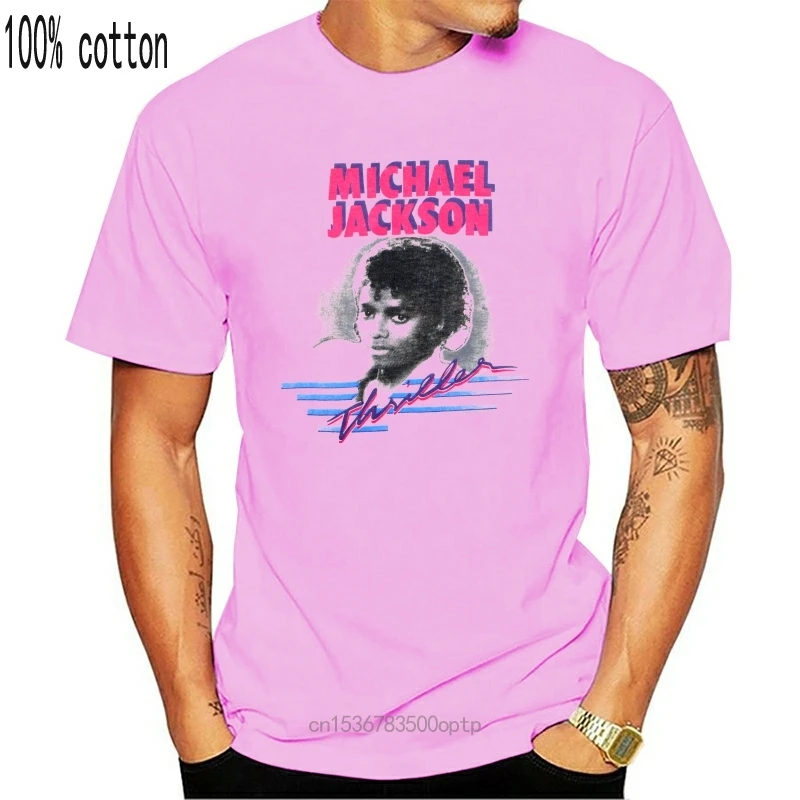 Camiseta Vintage, ¡raro! Camiseta de Michael Jackson para hombre, camisa de Thriller, de algodón, estampada, 1988