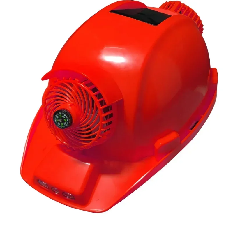 Outdoor Work Safety Helmet for Construction Workplace, ABS Material Protection Cap Powered by Solar Panels