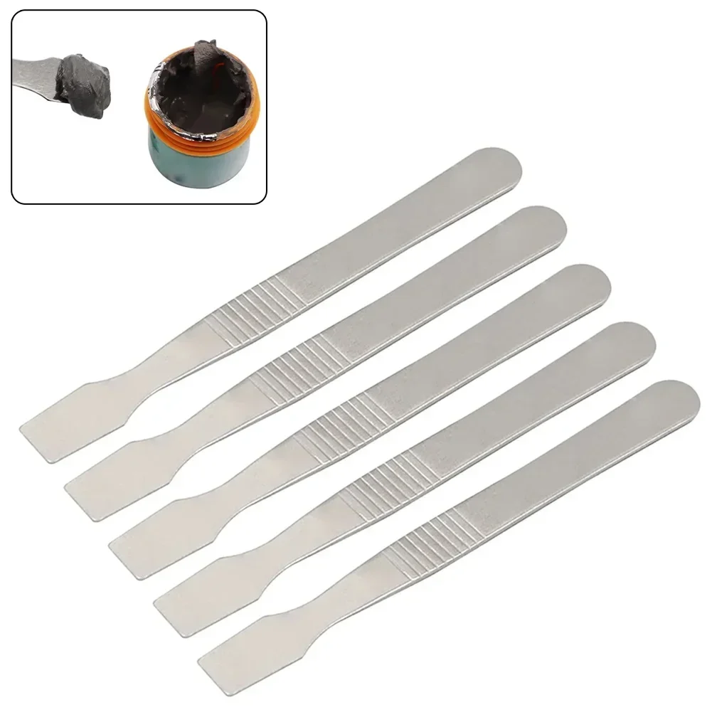 5Pcs Stainless Steel Metal Spudger 120*11mm Solder Paste Spudger Repair Paver Blade Solder Paste Scraper Hand Tool